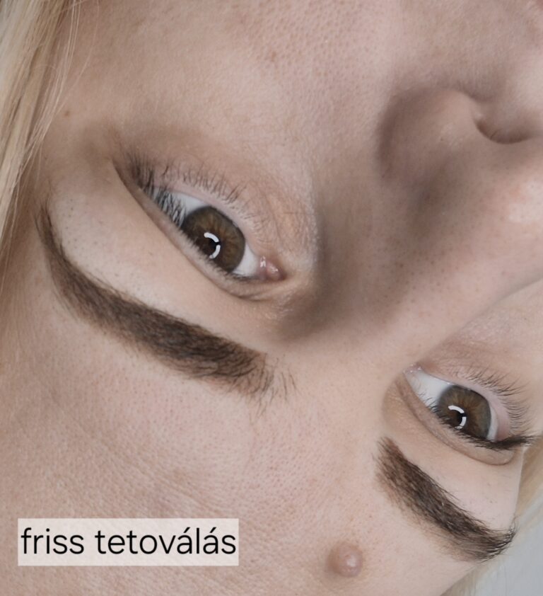 friss szemöldök tetoválás, púderezett hatás, természetes
